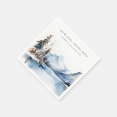 Mountain Lake Winter Sneeuw Landschap Wedding Servet (Hoek)