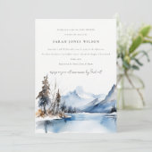 Mountain Lake Winter Sneeuwlandschap Baby shower Kaart (Staand voorkant)
