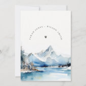 Mountain Lake Winter Sneeuwlandschap Baby shower Kaart (Achterkant)