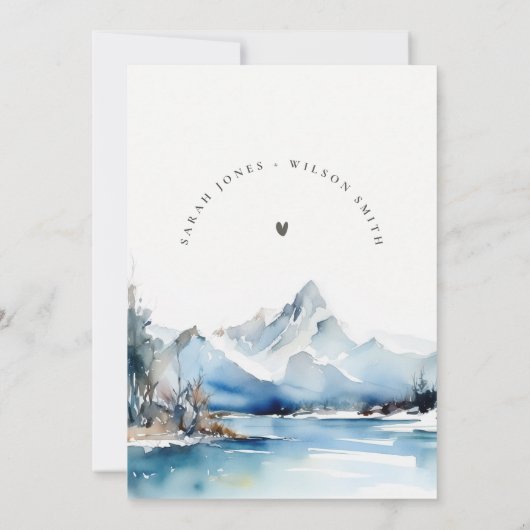 Mountain Lake Winter Sneeuwlandschap Baby shower Kaart (Achterkant)