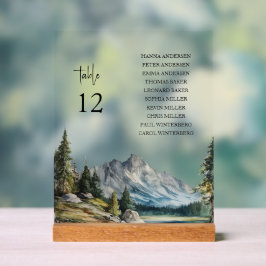 Mountain Lake Zitkaarten Tafelboventeken Acryl Bord