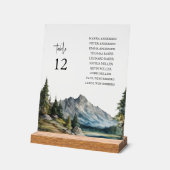 Mountain Lake Zitkaarten Tafelboventeken Acryl Bord (Hoek)