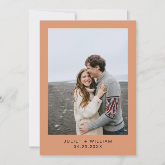 Mountain Lakeside Forest Outdoor Lake Bruiloft Save The Date (Achterkant)