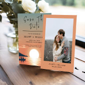 Mountain Lakeside Forest Outdoor Lake Bruiloft Save The Date