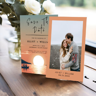 Mountain Lakeside Forest Outdoor Lake Bruiloft Save The Date