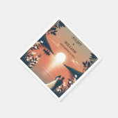 Mountain Lakeside Forest Outdoor Lake Bruiloft Servet (Hoek)