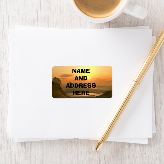MOUNTAIN LANDSCAPE-adresetiketten Etiket (Insitu)