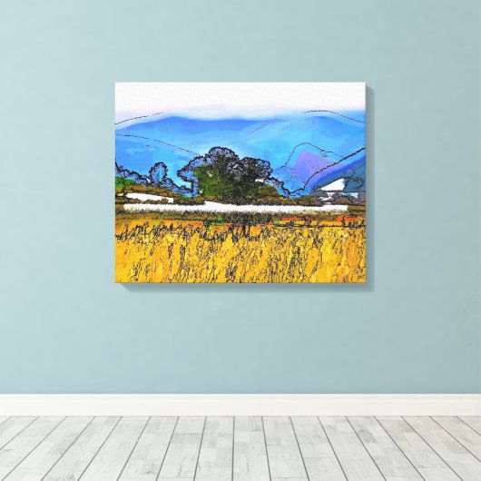 MOUNTAIN LANDSCAPE CANVAS AFDRUK (Insitu (Houten vloer))