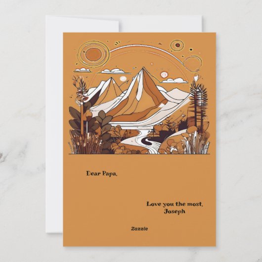 Mountain Landscape Forest Vaderdag Kort gedicht Feestdagenkaart (Achterkant)