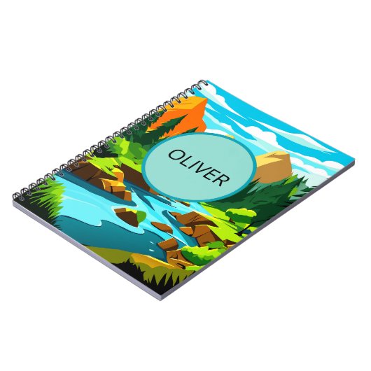 Mountain Landscape Notebook, Oliver Adventure Note Notitieboek (Linkerzijde)