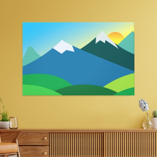 Mountain Landscape ontwerp Canvas Afdruk (Insitu (Woonkamer))