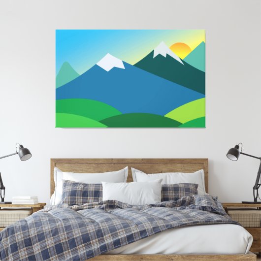 Mountain Landscape ontwerp Canvas Afdruk (Insitu (Slaapkamer))