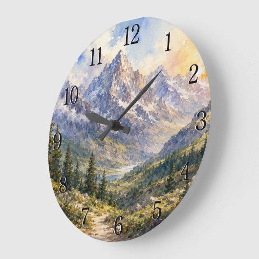 Mountain Landscape Wall Clock — Nature-Inspired De Grote Klok (Hoek)
