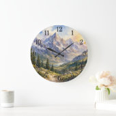 Mountain Landscape Wall Clock — Nature-Inspired De Grote Klok (Huis)