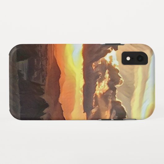 Mountain Landscape Zonsondergang Telefoon Case (Achterkant (horizontaal))