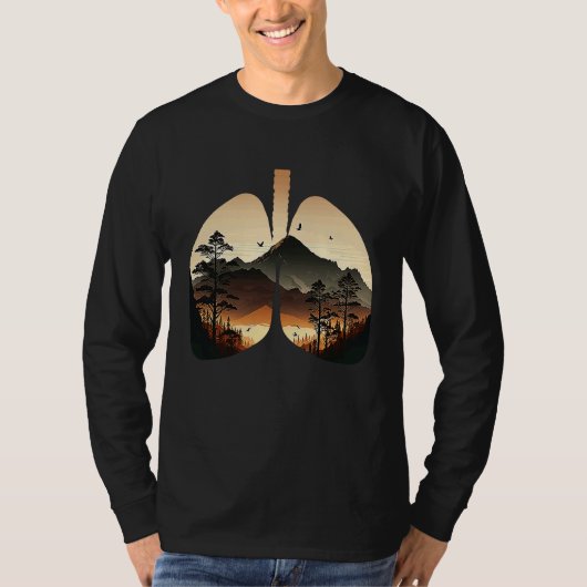 Mountain Landscapes sunsets and lakes climber moun T-shirt (Voorkant)