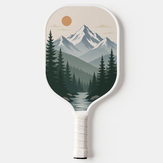 Mountain Landschap Pickleball Paddle (Achterkant)