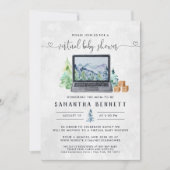 Mountain Laptop | Virtuele Baby Shower Kaart (Voorkant)