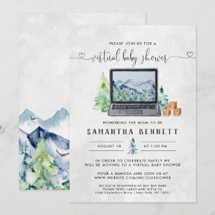 Mountain Laptop   Virtuele Baby Shower Kaart