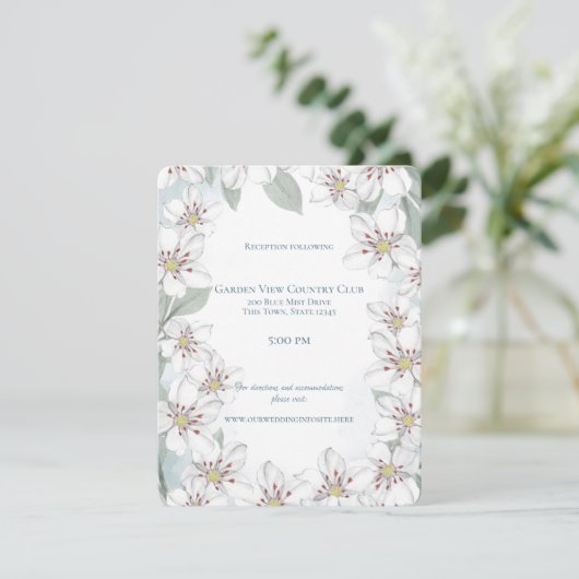 Mountain Laurel Wedding Details Kaart (Staand voorkant)