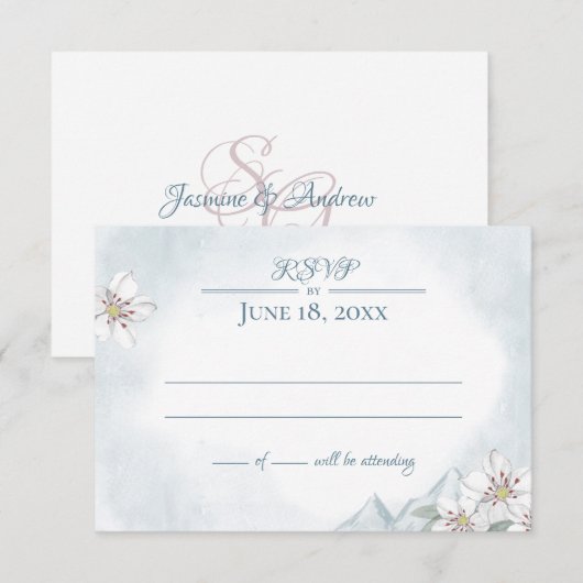 Mountain Laurel Wedding Response Kaart (Voorkant / Achterkant)