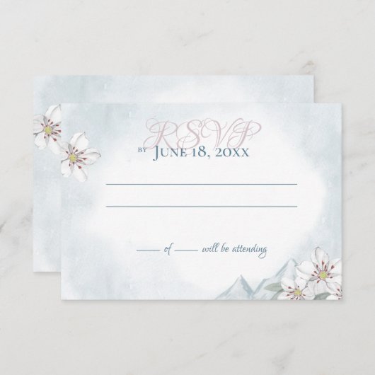 Mountain Laurel Wedding Response Kaart (Voorkant / Achterkant)