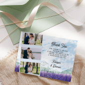 Mountain Lavendel 4 foto bruiloft Bedankkaart