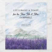 Mountain Lavender Landschap Nieuwe Mr & Mrs Wijn Etiket (Enkel label)