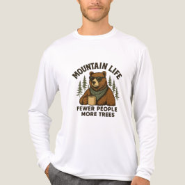 Mountain Life, Fewer People More Trees Coffee Bear Tri-Blend Shirt