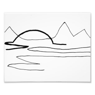 Mountain Line Tekening Print Foto Afdruk