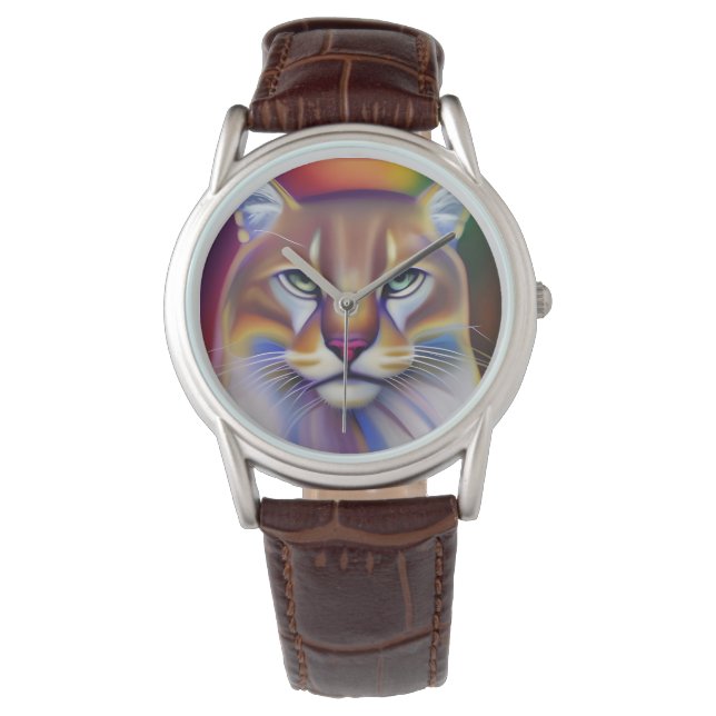 Mountain Lion Art Horloge (Voorkant)
