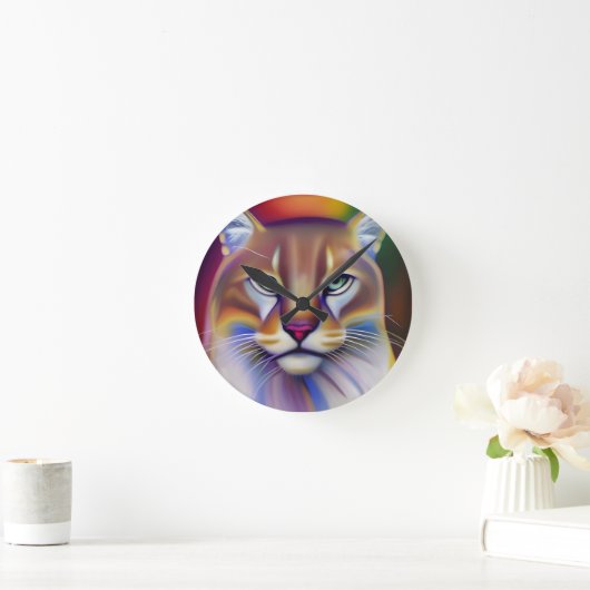 Mountain Lion Art Ronde Klok (Huis)