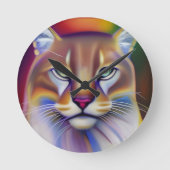 Mountain Lion Art Ronde Klok (Voorkant)