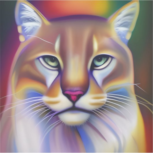 Mountain Lion Art Sticker (Voorkant)