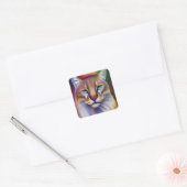Mountain Lion Art Vierkante Sticker (Envelop)