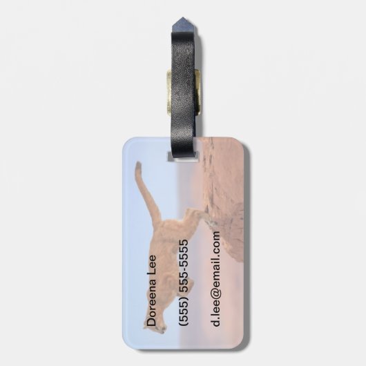 Mountain Lion Bagagelabel (Achterkant verticaal)