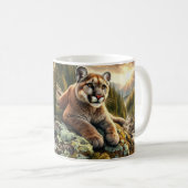 Mountain Lion Big Cat Coffee Mok (Voorkant rechts)