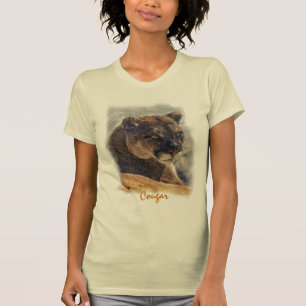 Mountain Lion, Big Cat Cougar Portret op TShirt