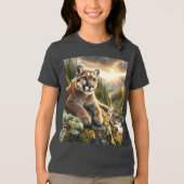 Mountain Lion bij de dageraad Kinder T-shirt (Voorkant)