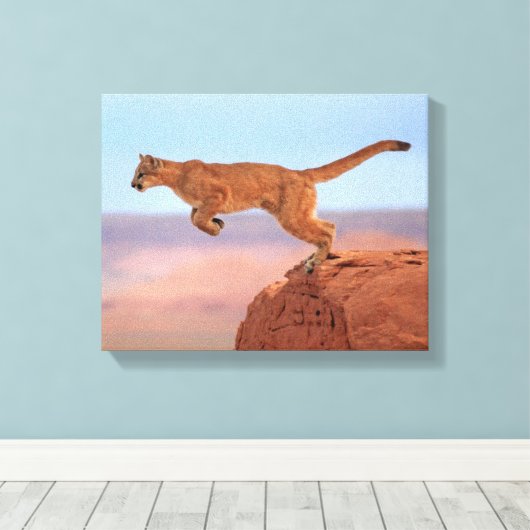 Mountain Lion Canvas Afdruk (Insitu (Houten vloer))
