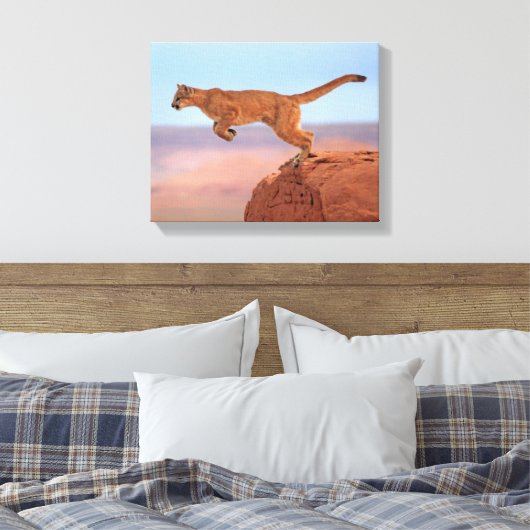 Mountain Lion Canvas Afdruk (Insitu (Slaapkamer))