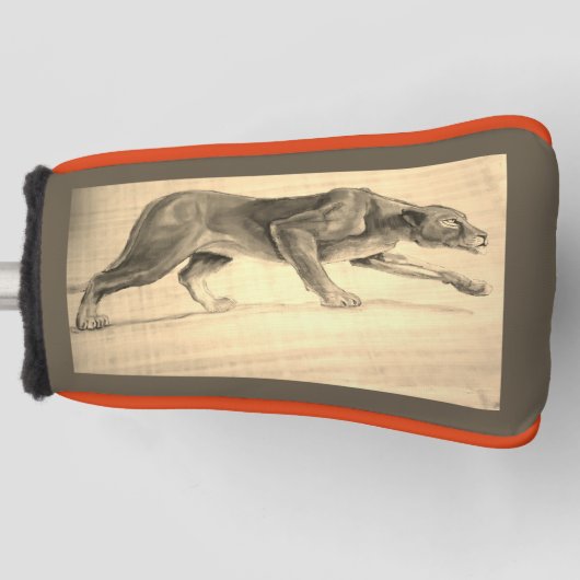 Mountain lion cougar originele olie Aileen© Golfheadcover (Voorkant)