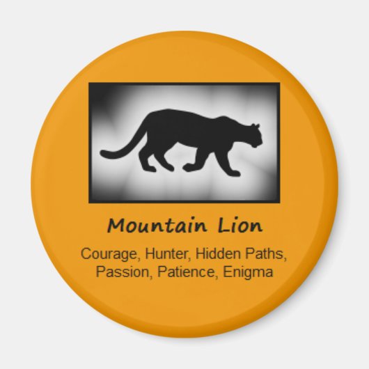 Mountain Lion Cougar Totem Animal Spirit betekenen Magneet (Voorkant)