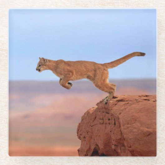 Mountain Lion Glazen Onderzetter (Voorkant)