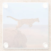 Mountain Lion Glazen Onderzetter (Achterkant)