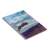 Mountain Lion Jumping Morning Skyspring,lion,anima Notitieboek (Rechterzijde)
