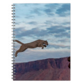 Mountain Lion Jumping Morning Skyspring,lion,anima Notitieboek (Voorkant)