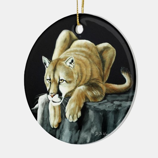 Mountain Lion Keramisch Ornament (Links)