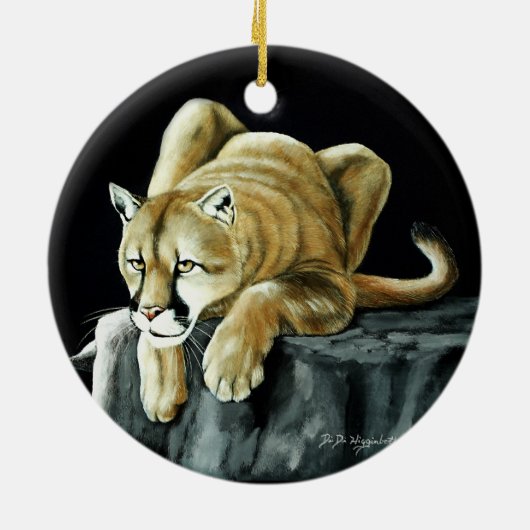 Mountain Lion Keramisch Ornament (Achterkant)