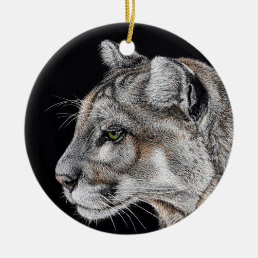 Mountain Lion Keramisch Ornament (Voorkant)